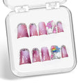 Duck Press on Nails – Handmade Short Press-On Nails with 3D Lollipop & Stars (S)