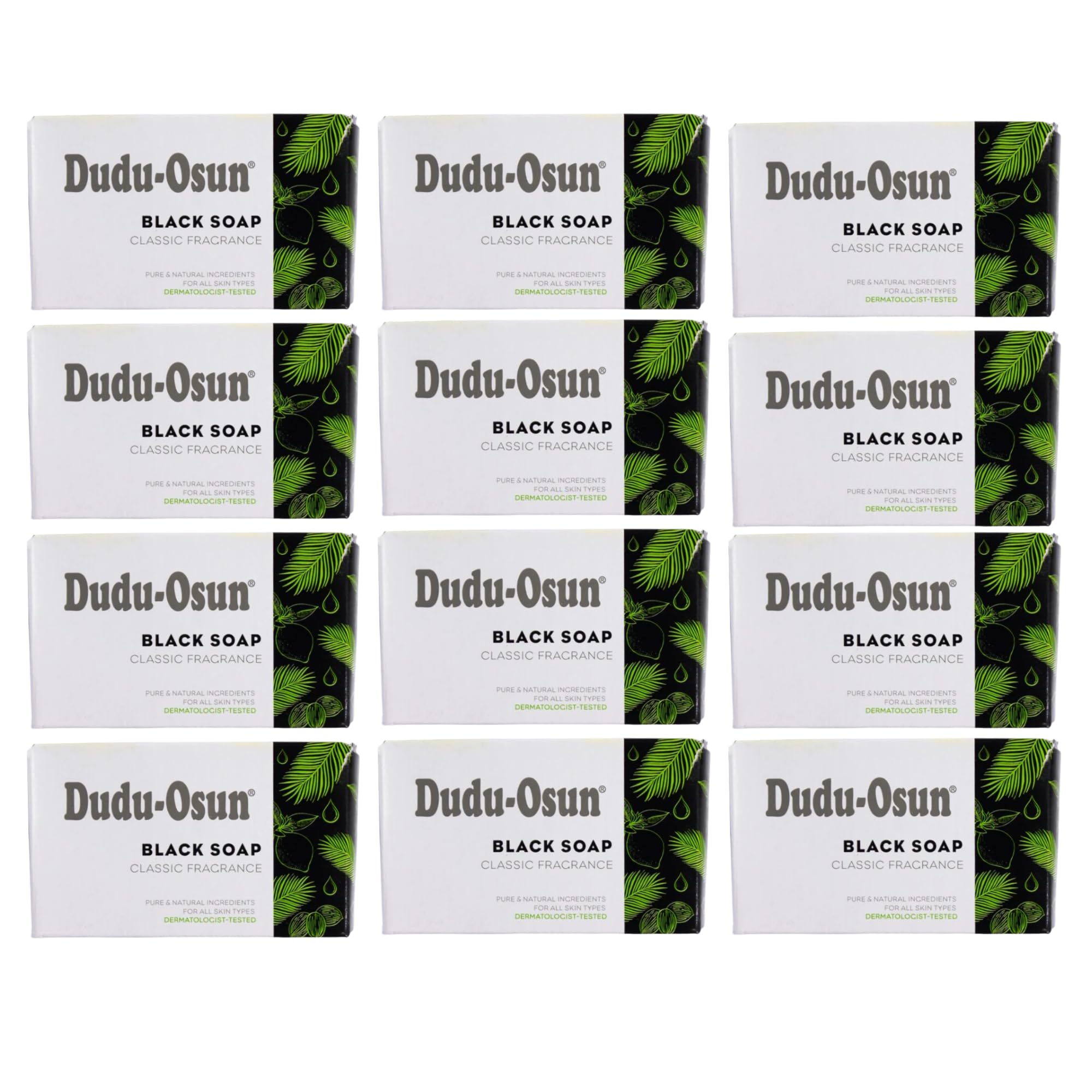 Dudu-Osun Black Soap 12-Pack – Classic Fragrance, Natural Cleanse