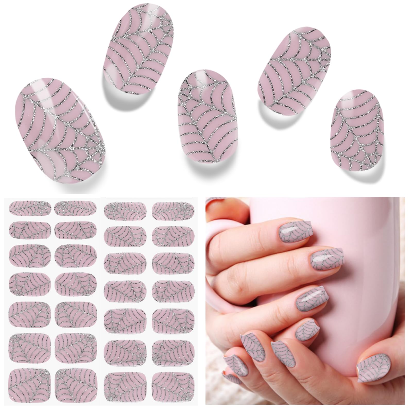 DUKASOU Semi Cured Gel Nail Strips, 28 Pcs — Salon-Quality DIY Nails at Home