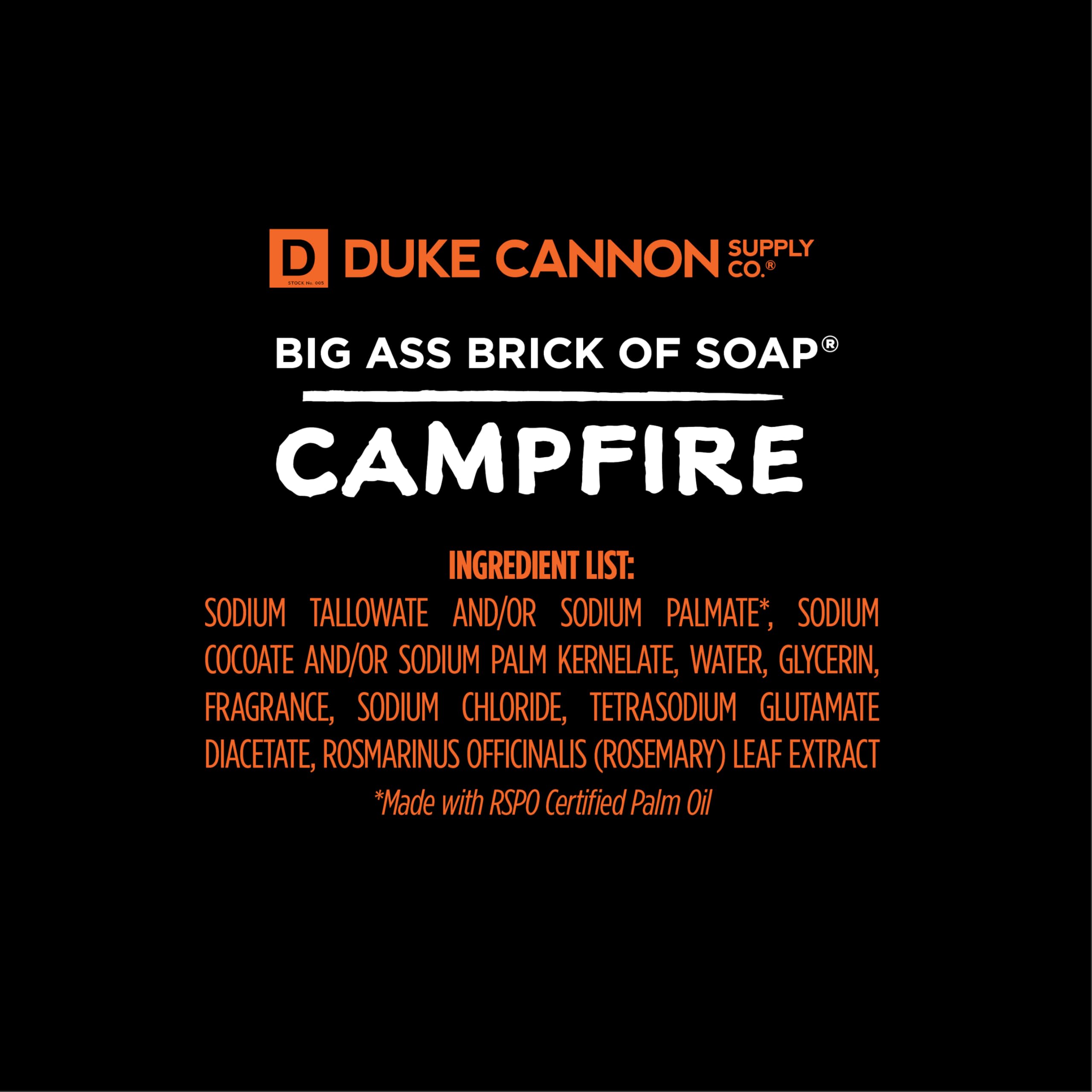 Duke Cannon Big Brick Campfire Soap – 10 oz Triple Milled Bar (6 Pack)