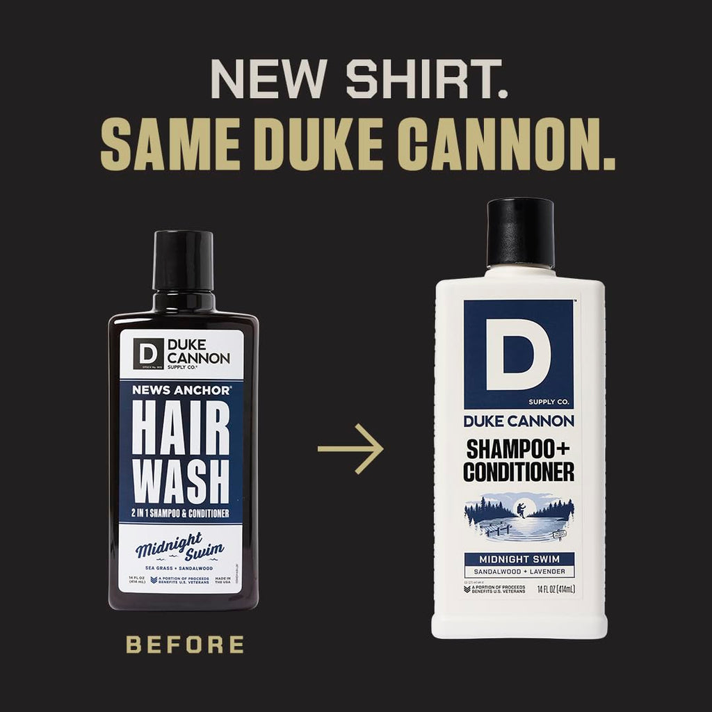 Duke Cannon Shampoo & Conditioner 3-Pack – Sawtooth, Midnight Swim, Naval Diplomacy | Sulfate-Free, Natural Ingredients (14 oz each)