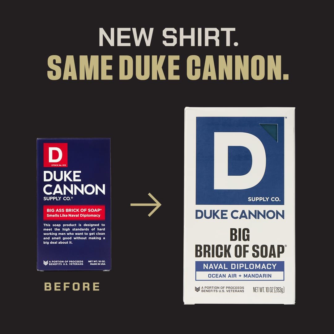 Duke Cannon Naval Diplomacy: Big Brick Soap + Rope Soap Pouch – 10 oz for Men