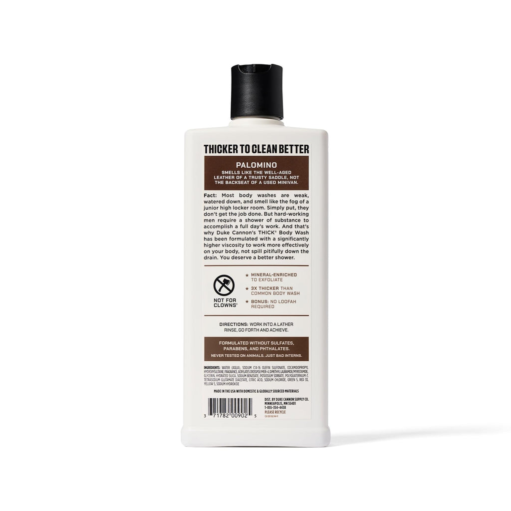 Duke Cannon Palomino Thick Body Wash – 3x Thicker, 18 oz 3-Pack for Men