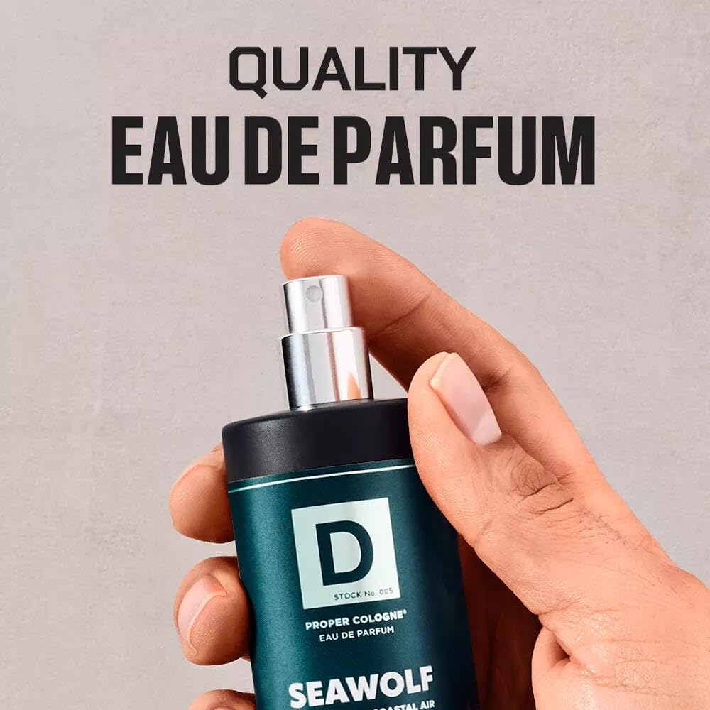 Duke Cannon Proper Cologne Seawolf | Driftwood & Coastal Air – Subtle, Long-Lasting Men’s Eau de Parfum 1.7 fl oz