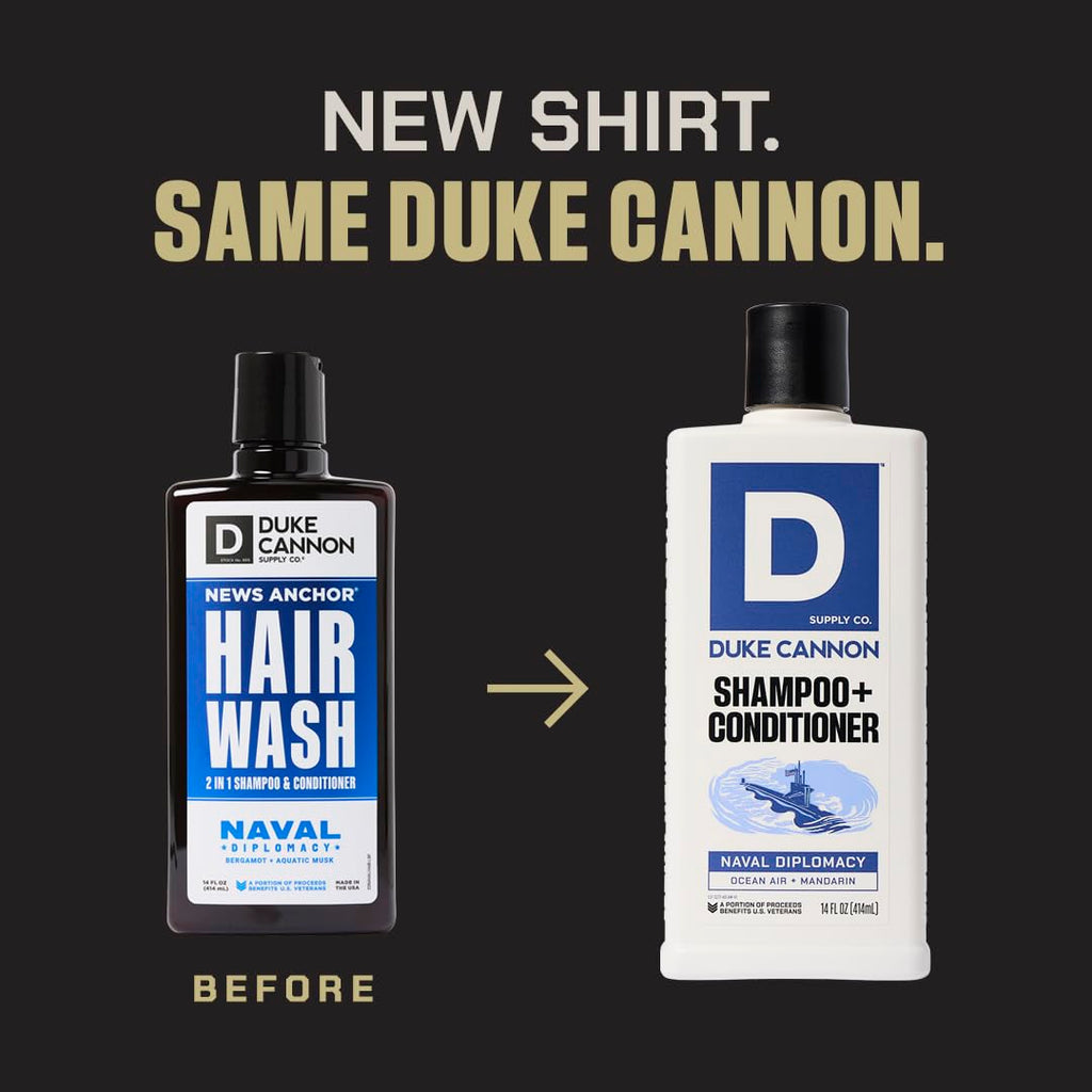 Duke Cannon Shampoo & Conditioner 3-Pack – Sawtooth, Midnight Swim, Naval Diplomacy | Sulfate-Free, Natural Ingredients (14 oz each)