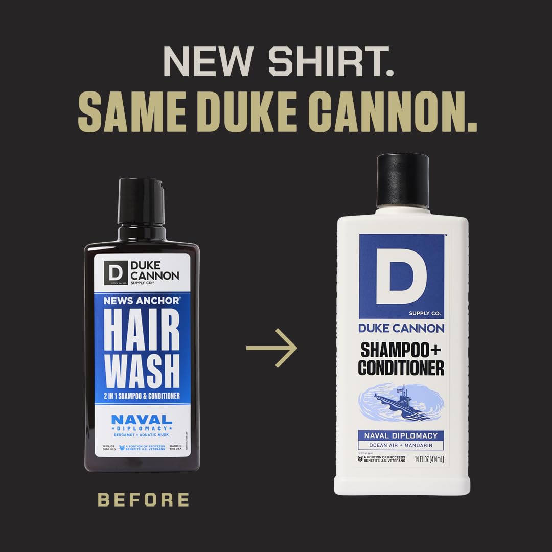Duke Cannon Shampoo & Conditioner 3-Pack – Sawtooth, Midnight Swim, Naval Diplomacy | Sulfate-Free, Natural Ingredients (14 oz each)