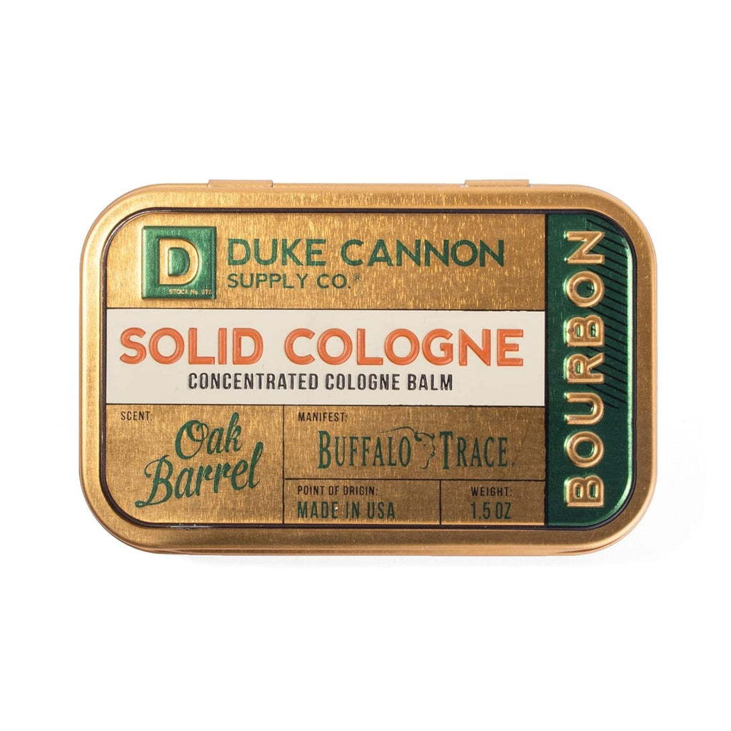 Duke Cannon Solid Cologne Bourbon – Woodsy Oak Barrel Scent, 1.5 oz