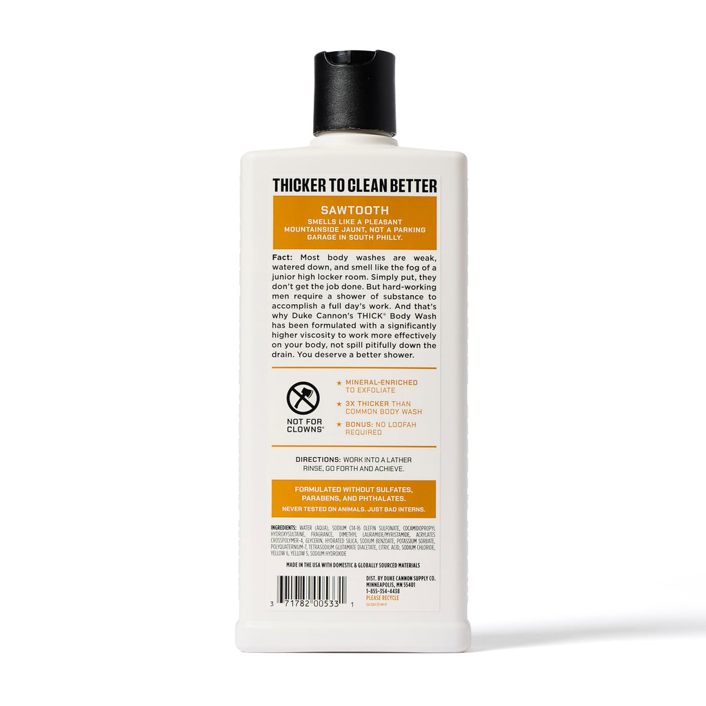 Duke Cannon Thick High Viscosity Body Wash – 3X Thicker, 18oz (Sawtooth, Midnight Swim & Bourbon)