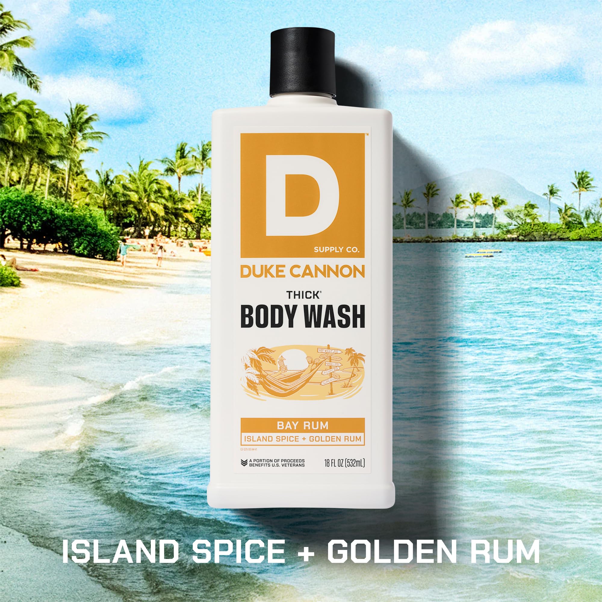 Duke Cannon THICK High-Viscosity Body Wash for Men – Bay Rum with Minerals & Aloe, Paraben-Free, 17.5 oz (Pack of 3)