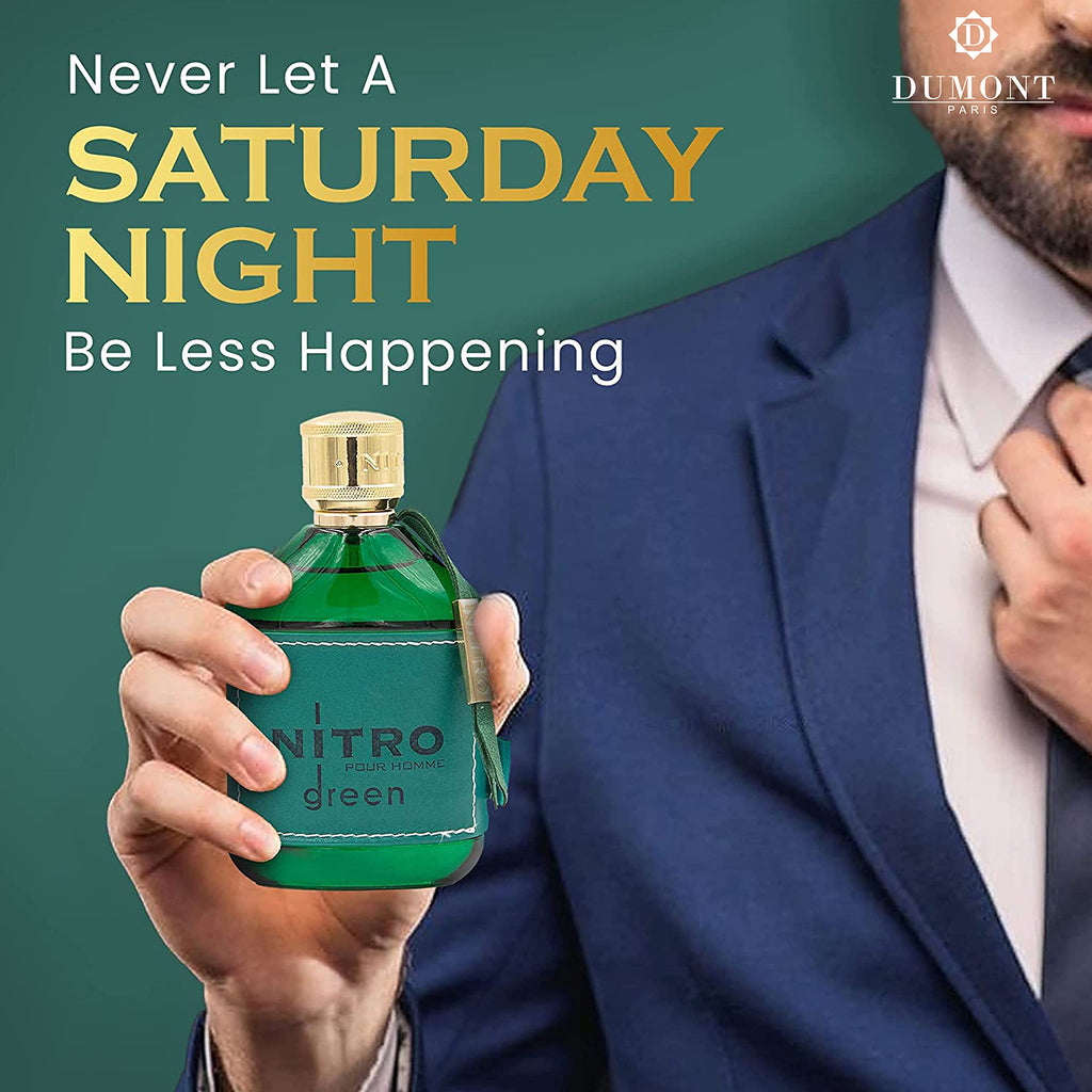 Dumont Nitro Green Eau de Parfum – Vibrant Weekend Fragrance (3.4 fl oz)