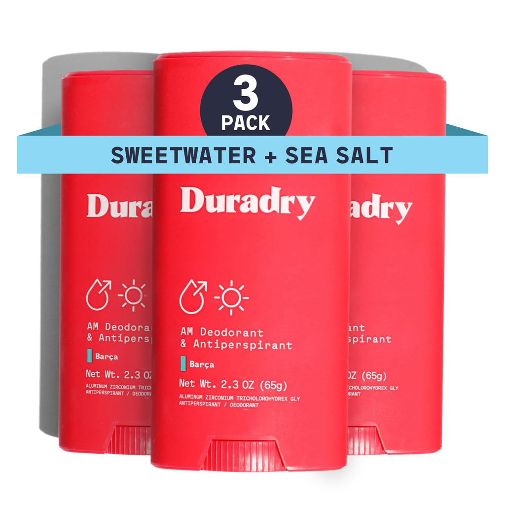 Duradry Barca 3-Pack | Clinical-Strength Antiperspirant Deodorant for Women & Men – Clean Formula with Natural Ingredients
