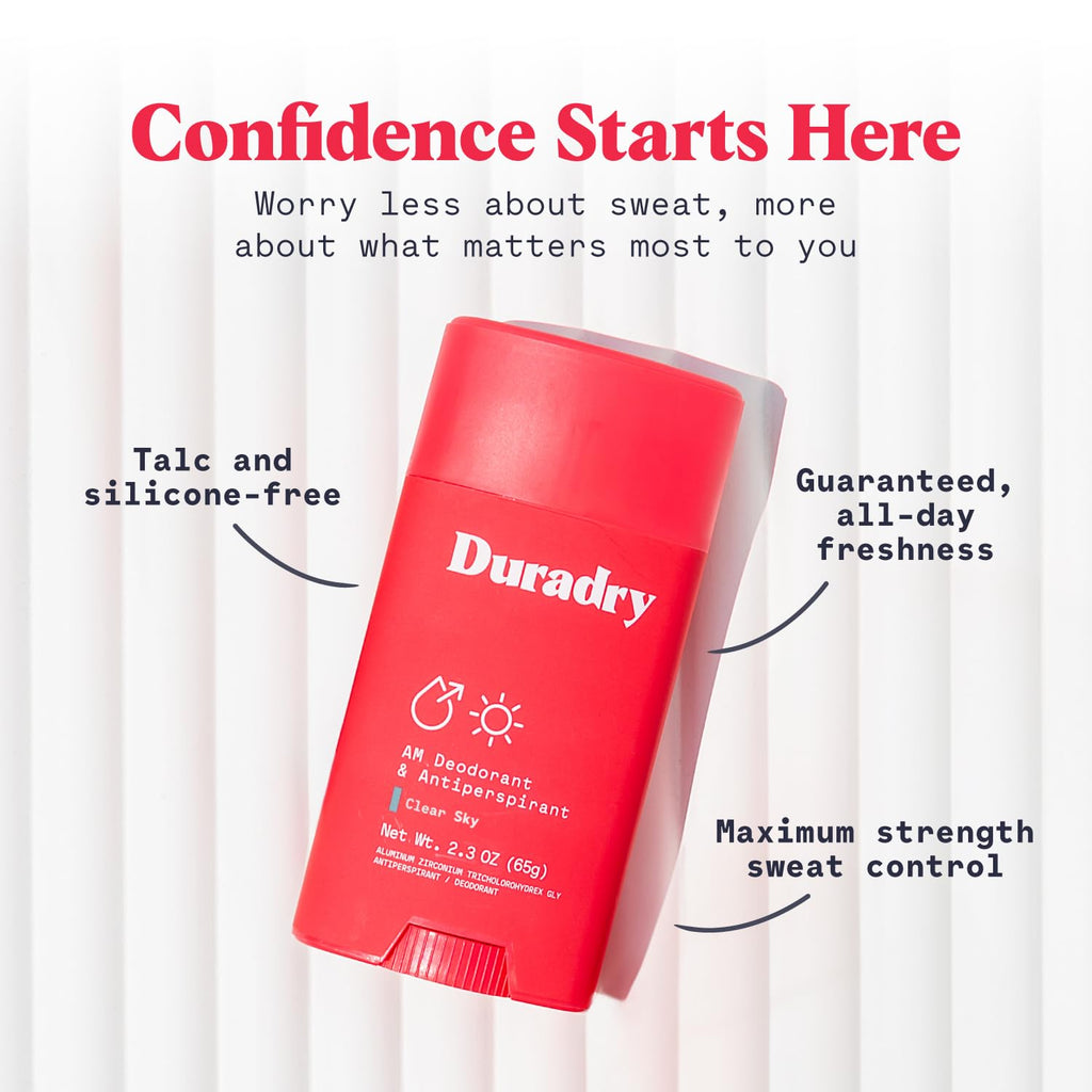 Duradry Barca 3-Pack | Clinical-Strength Antiperspirant Deodorant for Women & Men – Clean Formula with Natural Ingredients