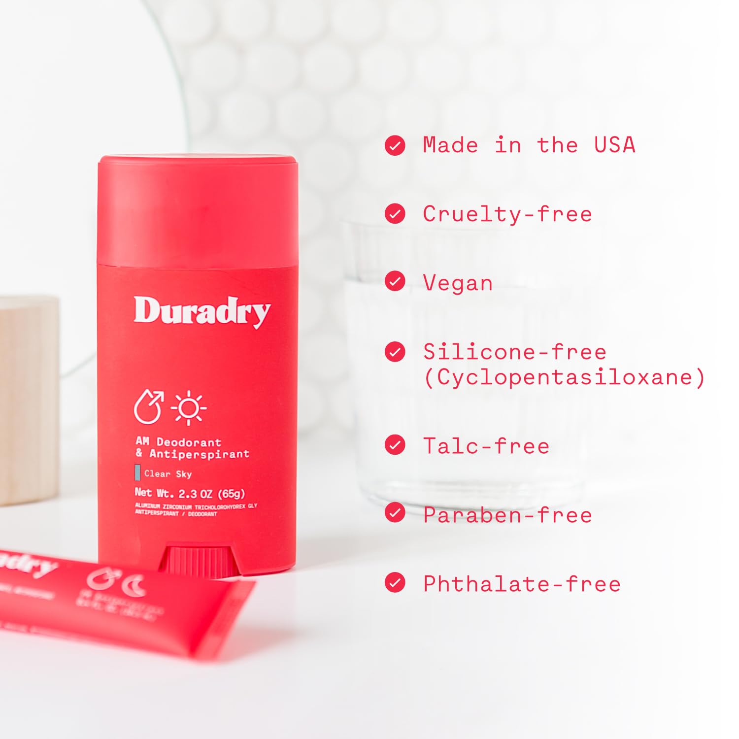 Duradry Clinical-Strength Antiperspirant for Women and Men – Clear Sky (Crisp Pear + Vanilla) – 3-Pack