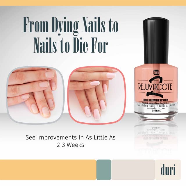Duri Rejuvacote 2 Nail Growth Base & Top Coat – Balanced Repair for Fragile Nails (Pack of 2)