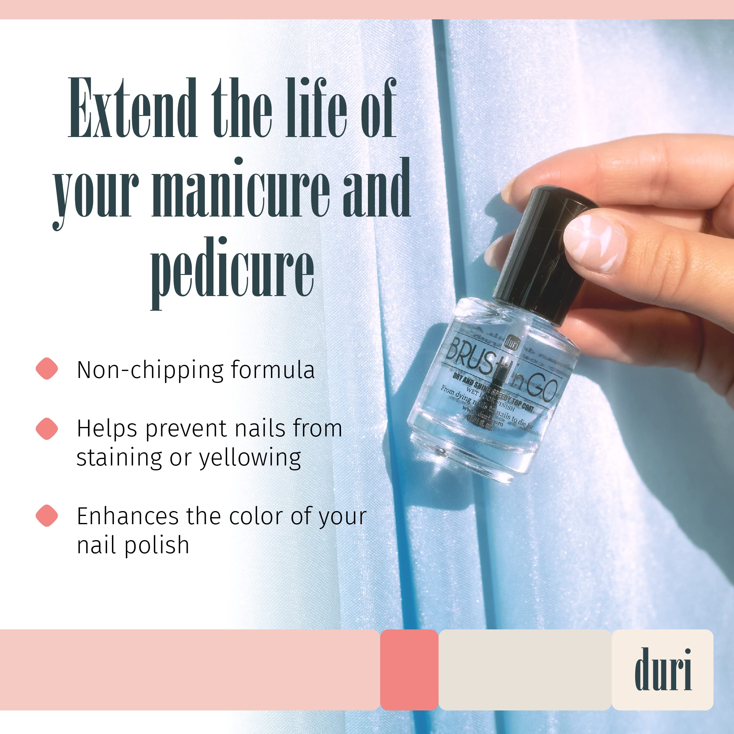 duri Brush'n Go Top Coat & Drop'n Go Drying Drops – Fast Dry, Wet-Look Shine, Vegan