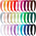 Duufin 30-Piece Satin Headbands | 1-Inch Colorful DIY Hair Accessories for Girls & Women