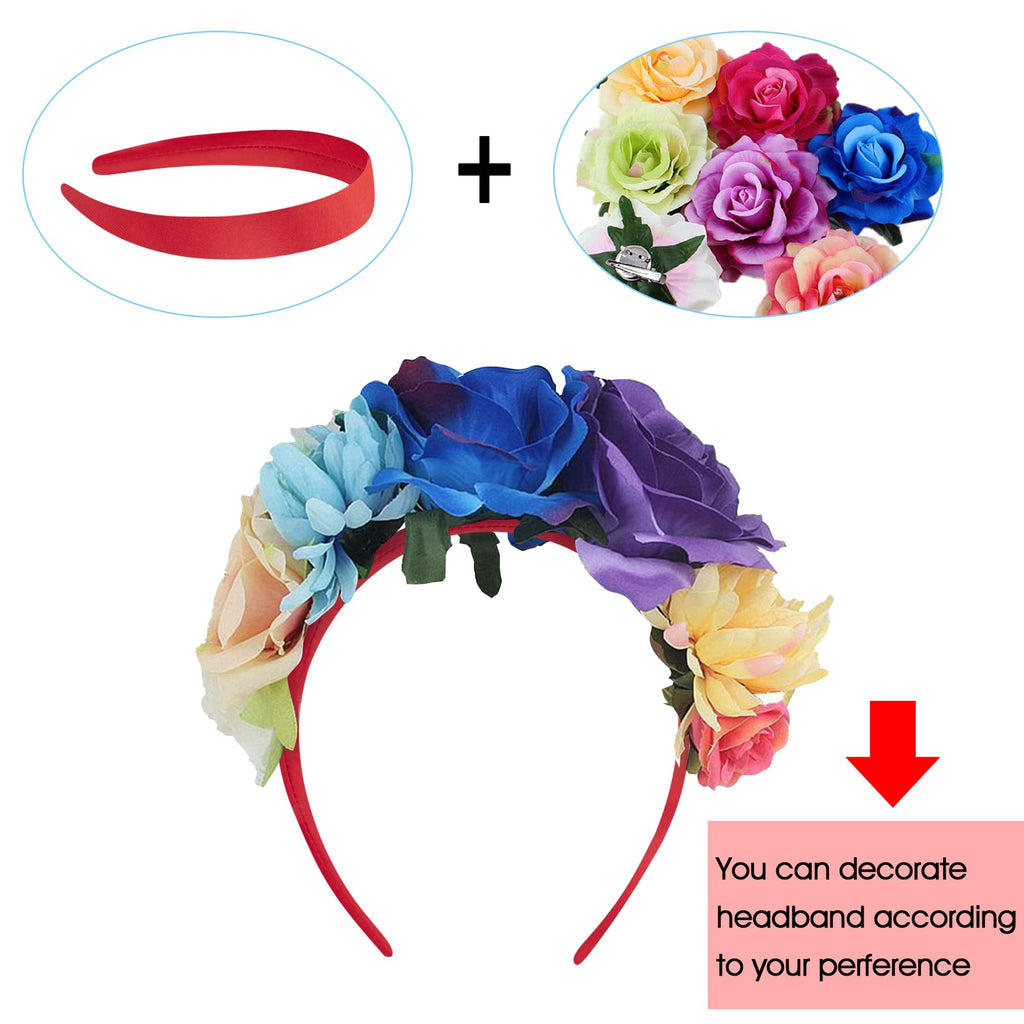 Duufin 30-Piece Satin Headbands | 1-Inch Colorful DIY Hair Accessories for Girls & Women