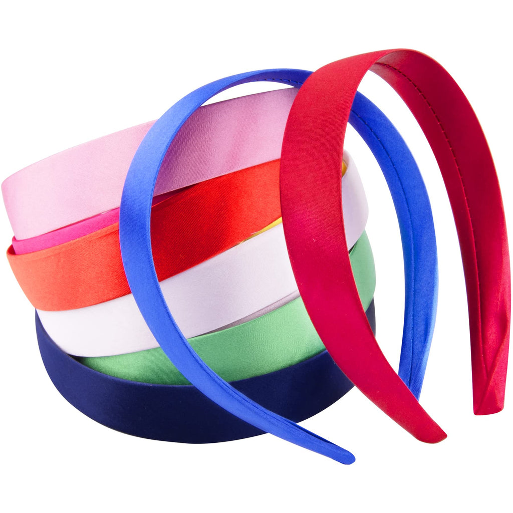 Duufin 30-Piece Satin Headbands | 1-Inch Colorful DIY Hair Accessories for Girls & Women