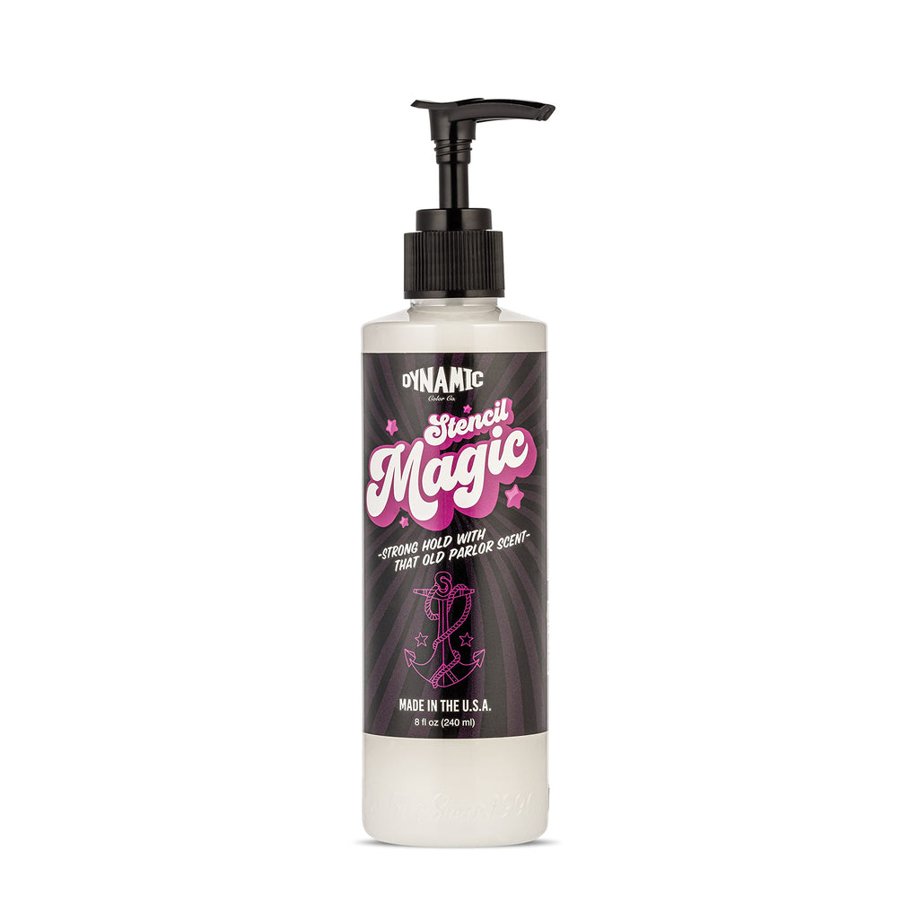 Stencil Magic by Dynamic Color Co – Tattoo Stencil Transfer Gel, Easy Application, No Smear, Fast Dry, USA Made, 8 oz