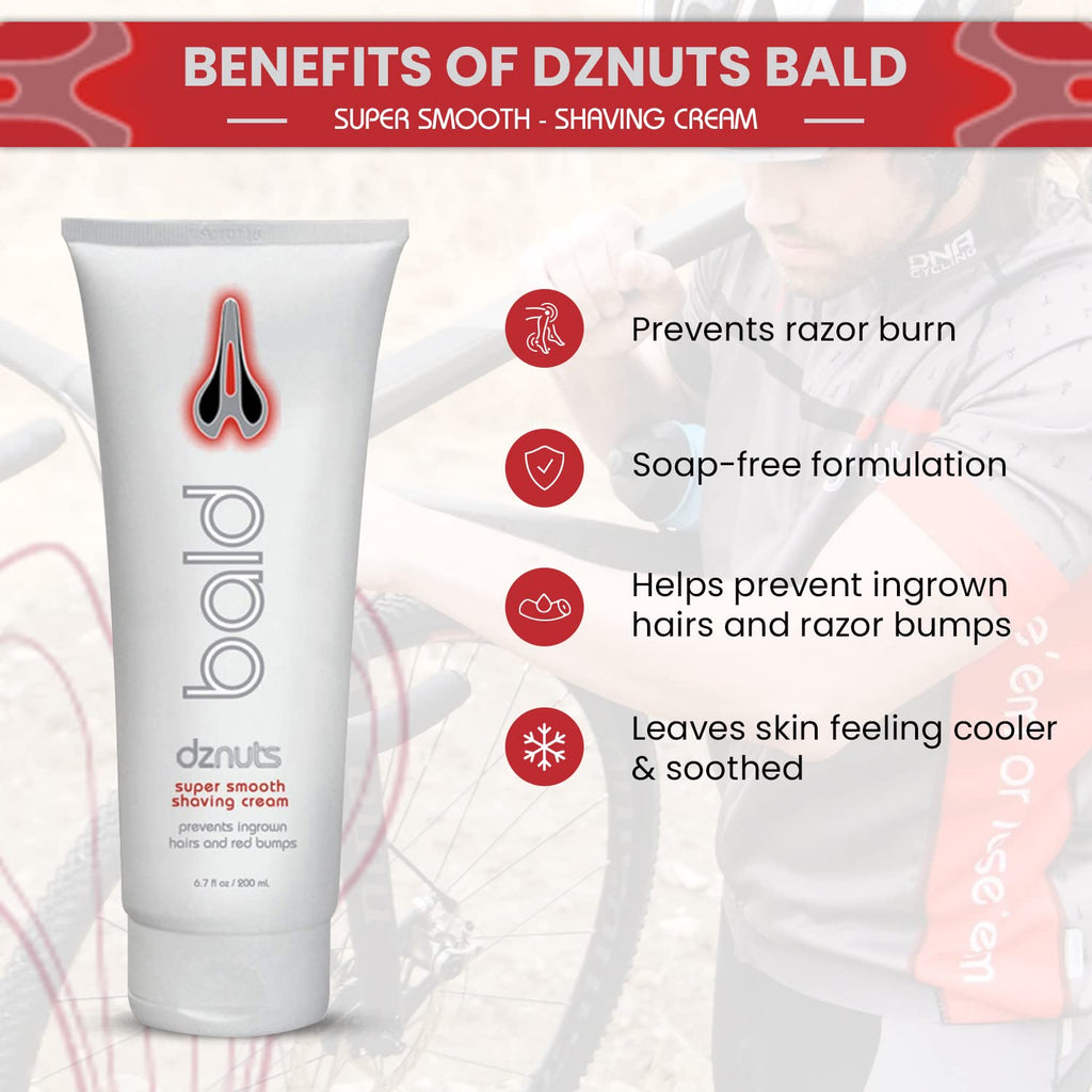 dznuts Pro Chamois Cream + Bald Super Smooth Shave Lotion – Prevents Razor Burns & Chafing