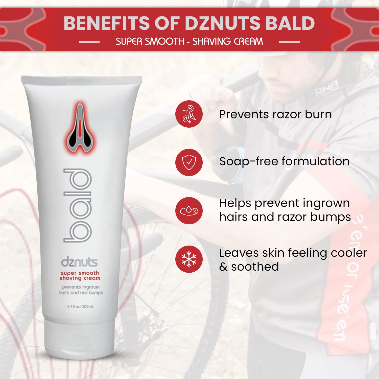 dznuts Pro Chamois Cream + Bald Super Smooth Shave Lotion – Prevents Razor Burns & Chafing