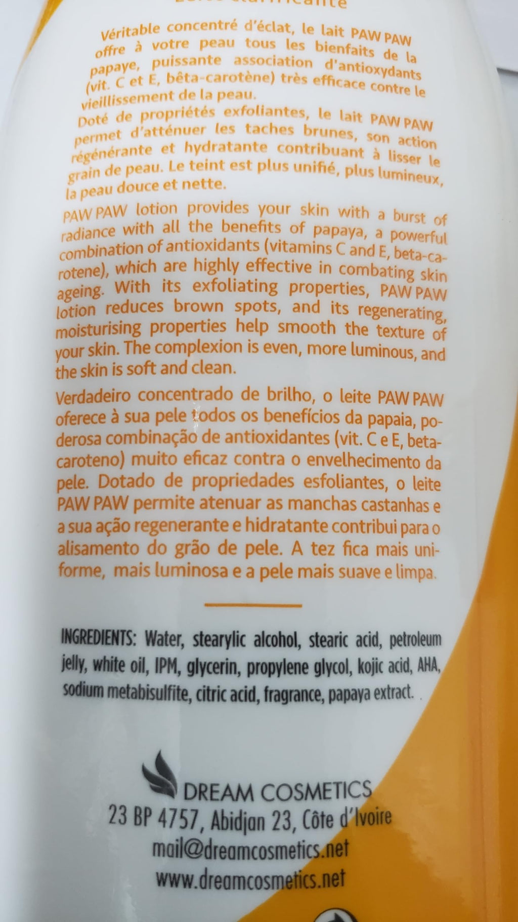 E de B Paw Paw Papaya Clarifying Lotion Set — 500ml Lotion, 1oz Tube, 300ml Jar, 1oz Oil, 7oz Soap