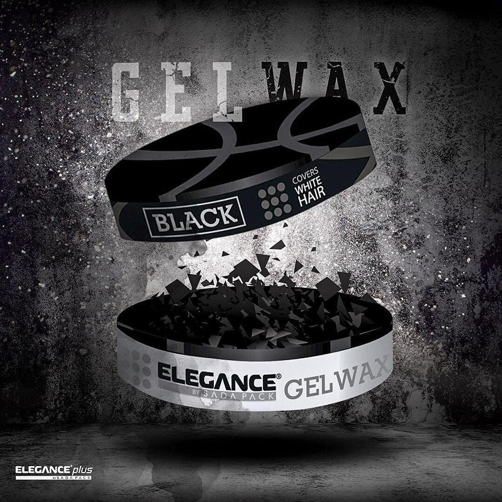 E Elegance Hair Gel Wax Pack of 2 – Black Color, Medium Hold, Shiny Finish
