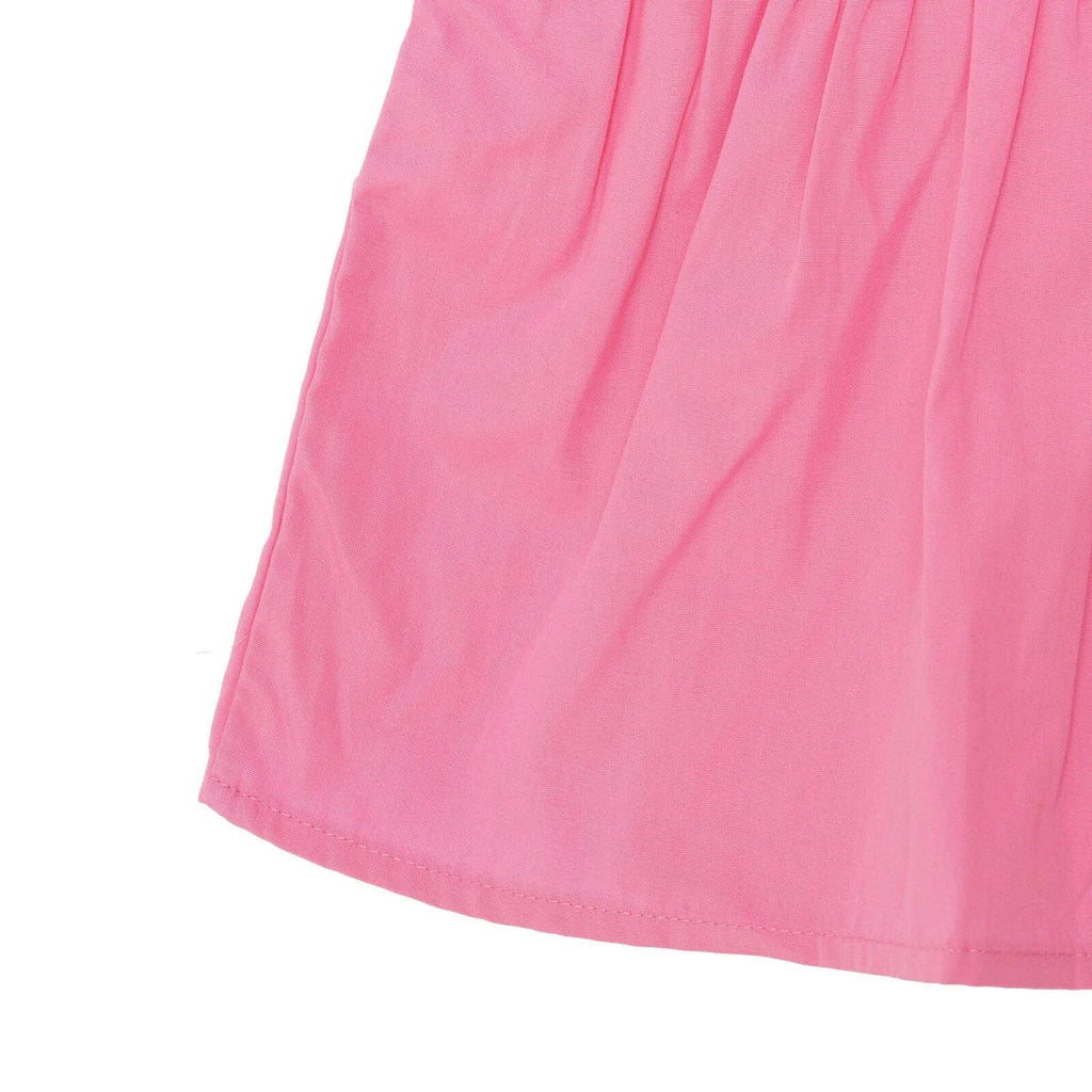 HelloBaby Floral Print Crew Neck Short Sleeve Baby Dress (6-9 Months to 4-5 Years) - Pink