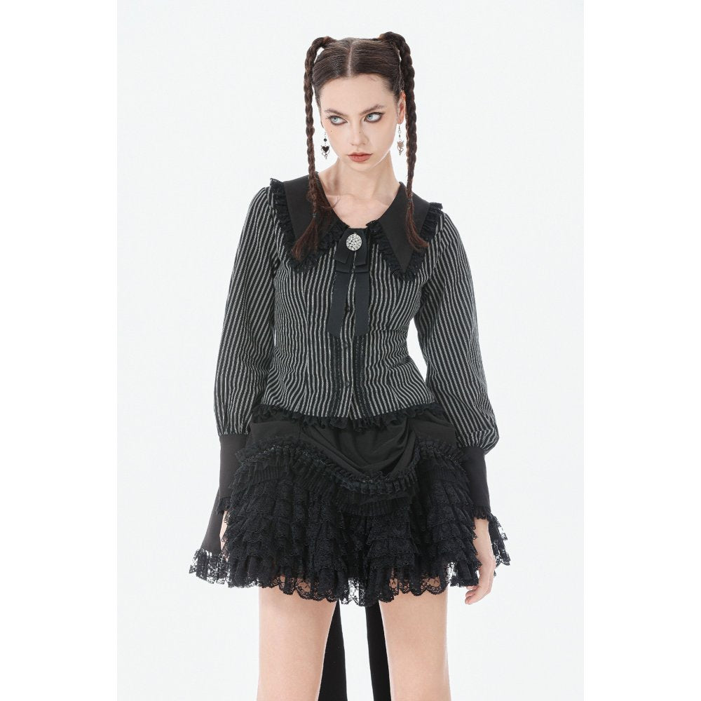 Dark in Love Beatrix Goth Satin Ruffled Overskirt