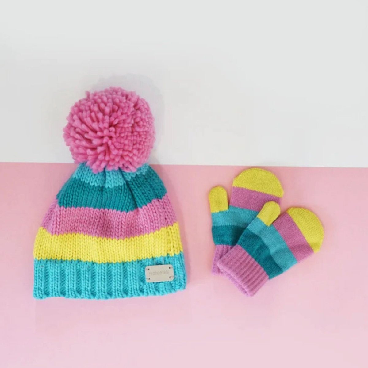 Blade & Rose Bright Striped Mittens 2-6 Years Blue/Red/Yellow