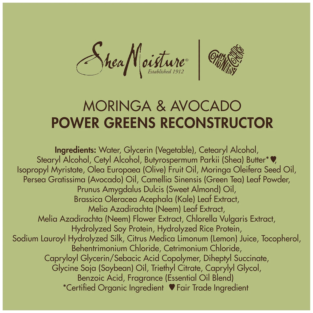 Shea Moisture Moringa & Avocado Power Greens Reconstructor 8 oz / 237 ml - For Weak, Brittle & Dry Hair