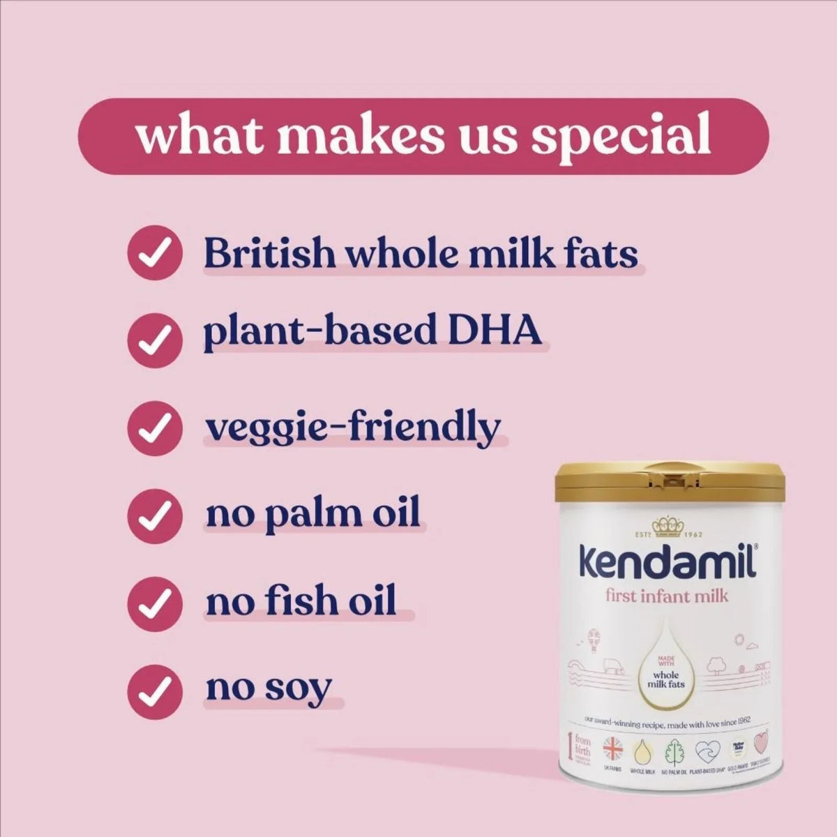 Kendamil Stage 1 First Infant Milk Formula from Birth 800g