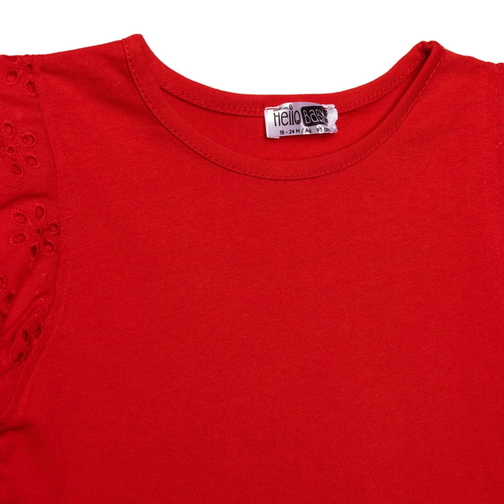 HelloBaby Short Sleeve Baby Blouse (6-9 Months to 4-5 Years) - Red