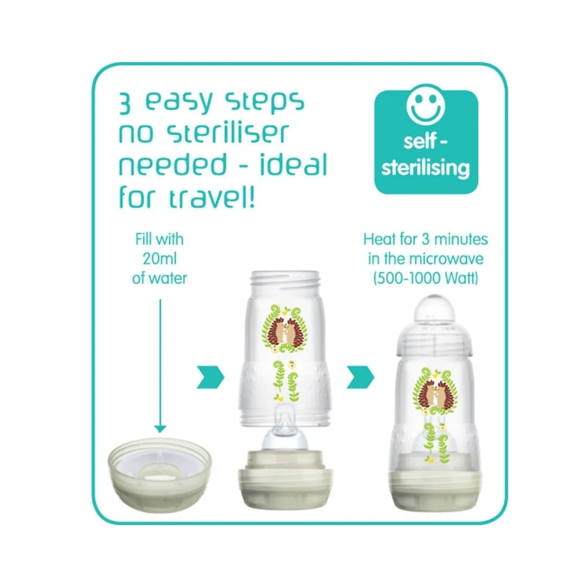 MAM Easy Start Anti-Colic Bottle 260ml Pack of 3 - Blue