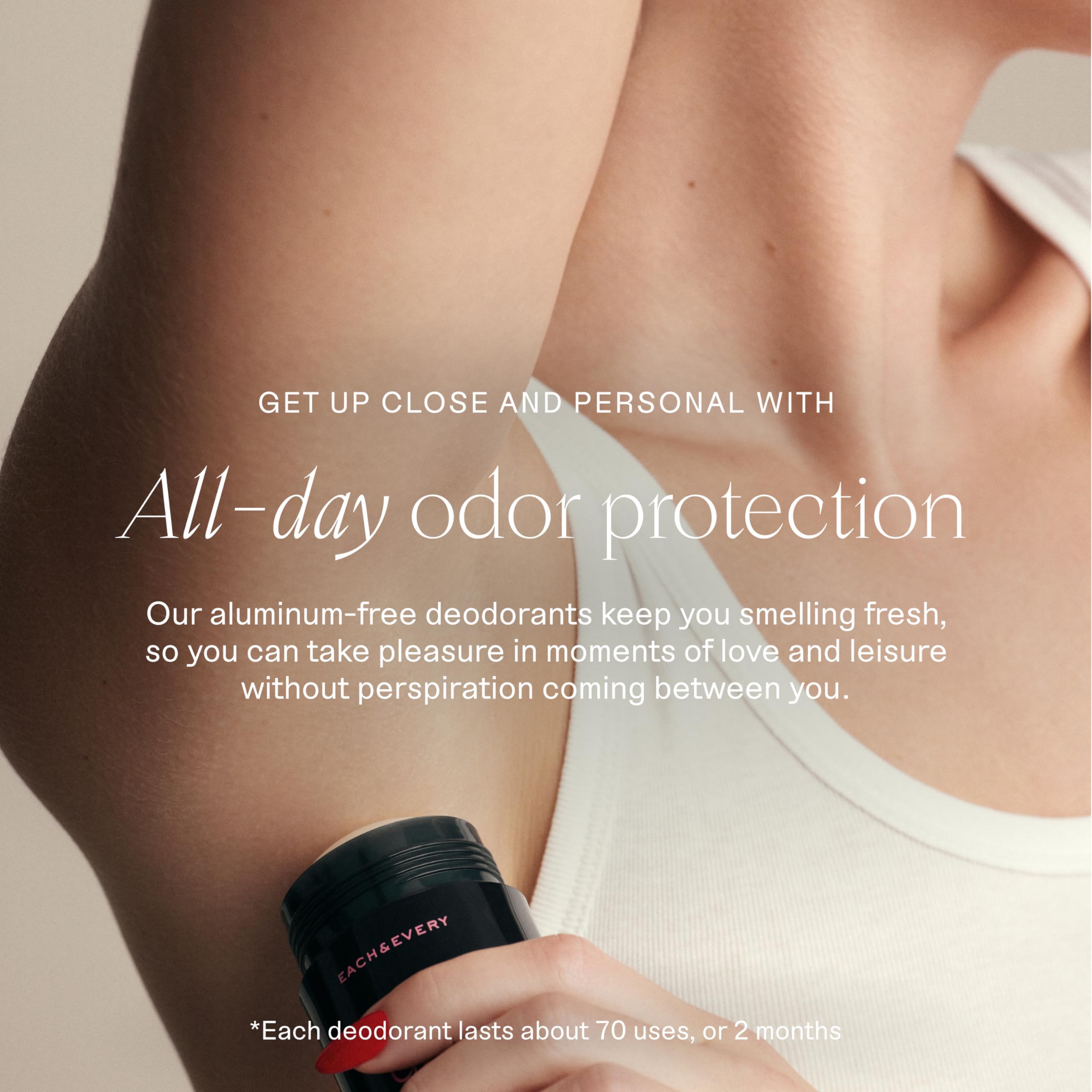 Each & Every Aluminum Free Deodorant for Men & Women — Coconut & Lime, EWG Verified, 2.5oz 2-Pack