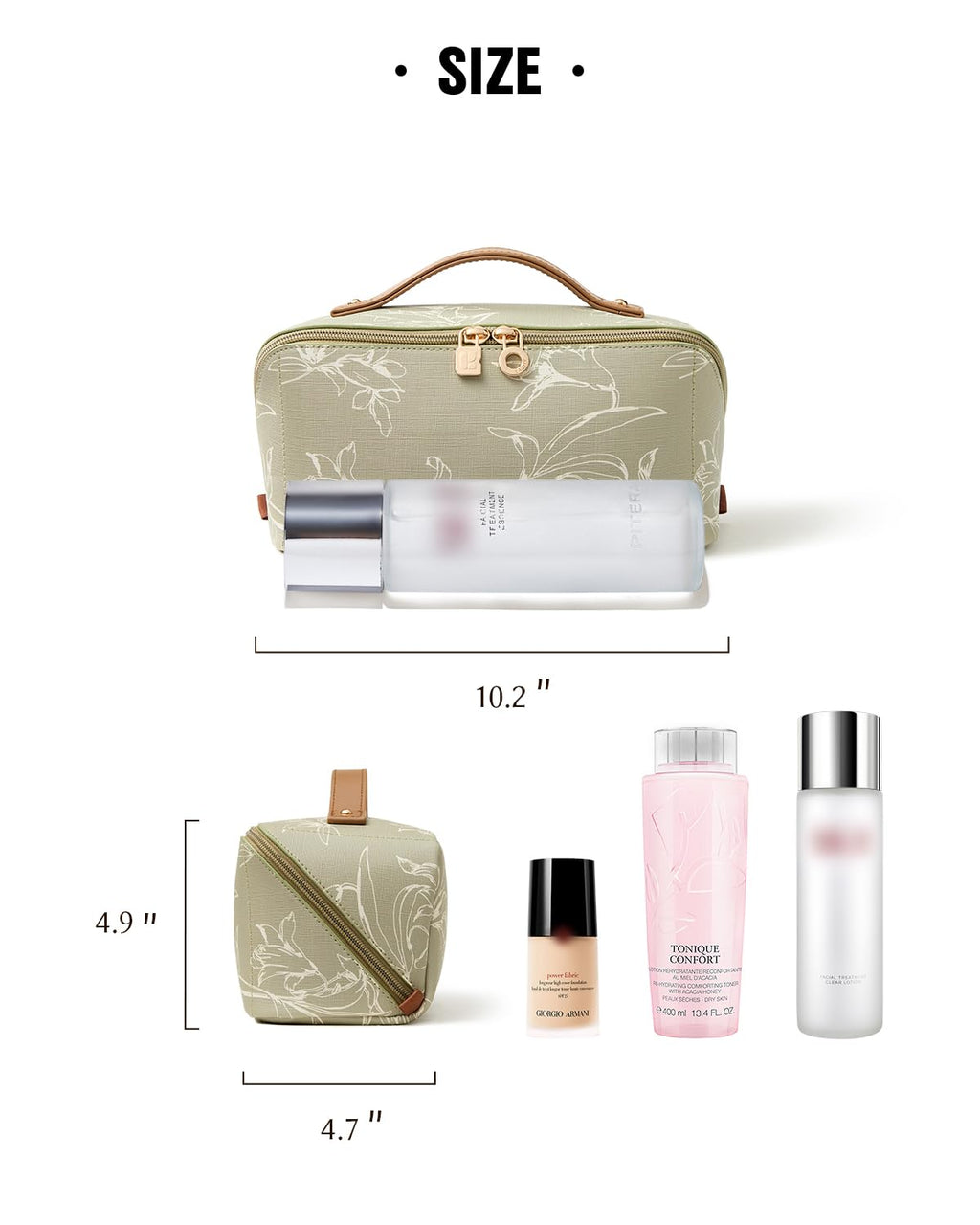 EACHY Travel Makeup Bag — Large Capacity Waterproof Cosmetic Bag for Women | Open Flat Design