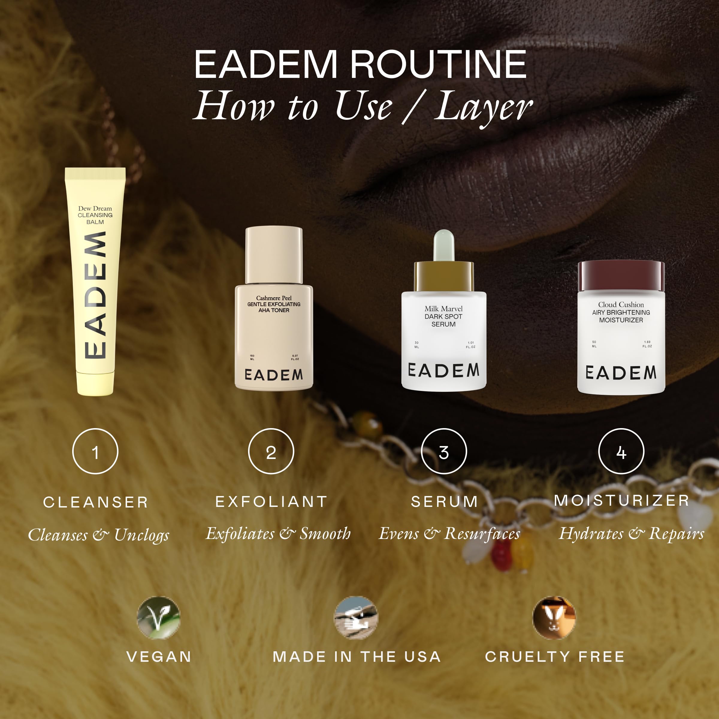 EADEM Dew Dream Hydrating Cleansing Balm & Makeup Remover – Moringa, Tiger Grass, 3.4 oz