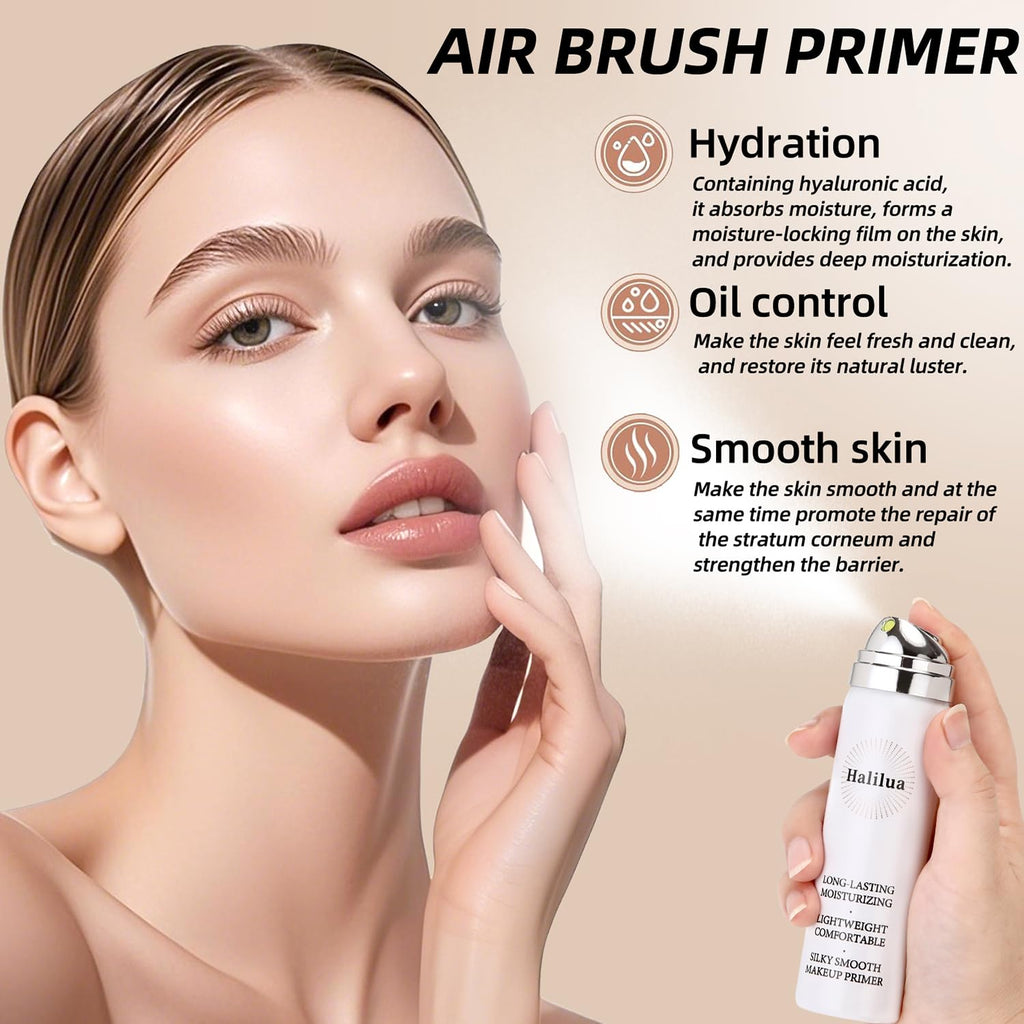 Eakroo Airbrush Foundation Spray with Primer – Buildable, Waterproof Coverage (Shade 2Beige)