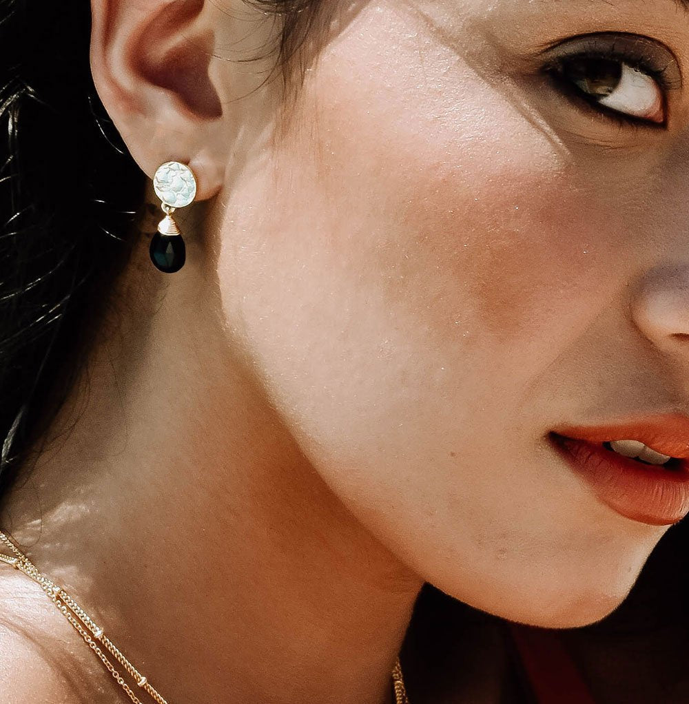 Classic Athena Kate Drop Earrings: Black Onyx