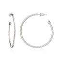 Lydia Large Textured Silver Hoops