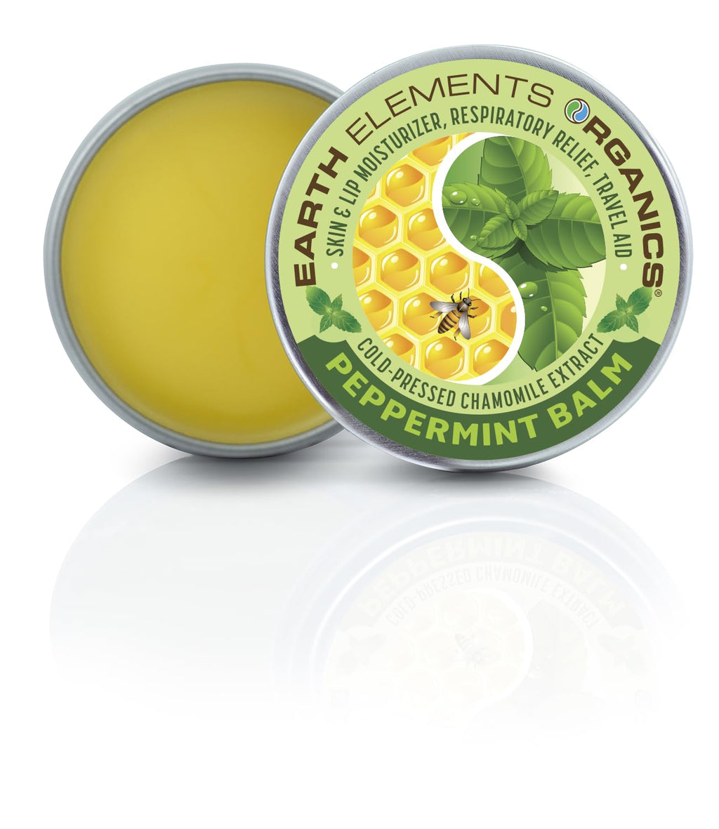 Earth Elements Organics Peppermint & Chamomile Balm – Soothing 1oz Travel Aid