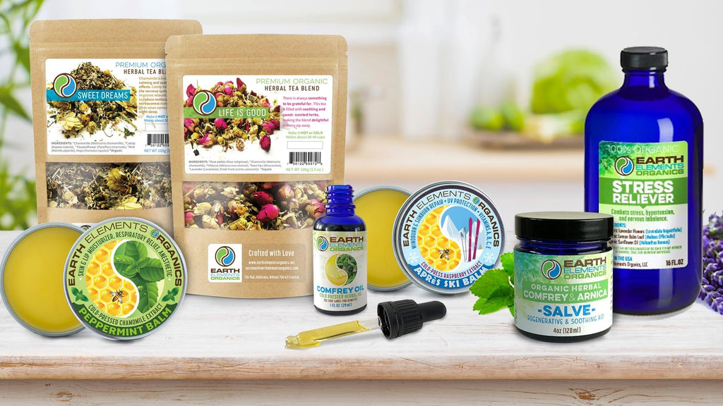 Earth Elements Organics Peppermint & Chamomile Balm – Soothing 1oz Travel Aid