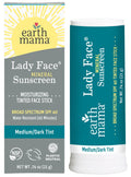 Earth Mama Lady Face SPF 40 Mineral Sunscreen Stick – Medium/Dark Tint (Foundation + Concealer)