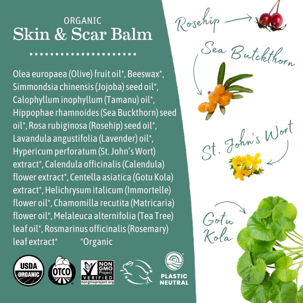 Earth Mama Organic Skin & Scar Balm | Postpartum Skin Care for Scar & Stretch Marks (2-Pack)