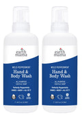 Earth Mama Wild Peppermint Hand & Body Wash | Foaming Castile Soap, 34 oz (2-Pack)