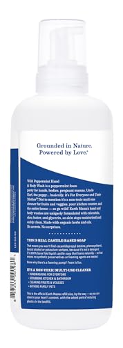 Earth Mama Wild Peppermint Hand & Body Wash | Foaming Castile Soap, 34 oz (2-Pack)