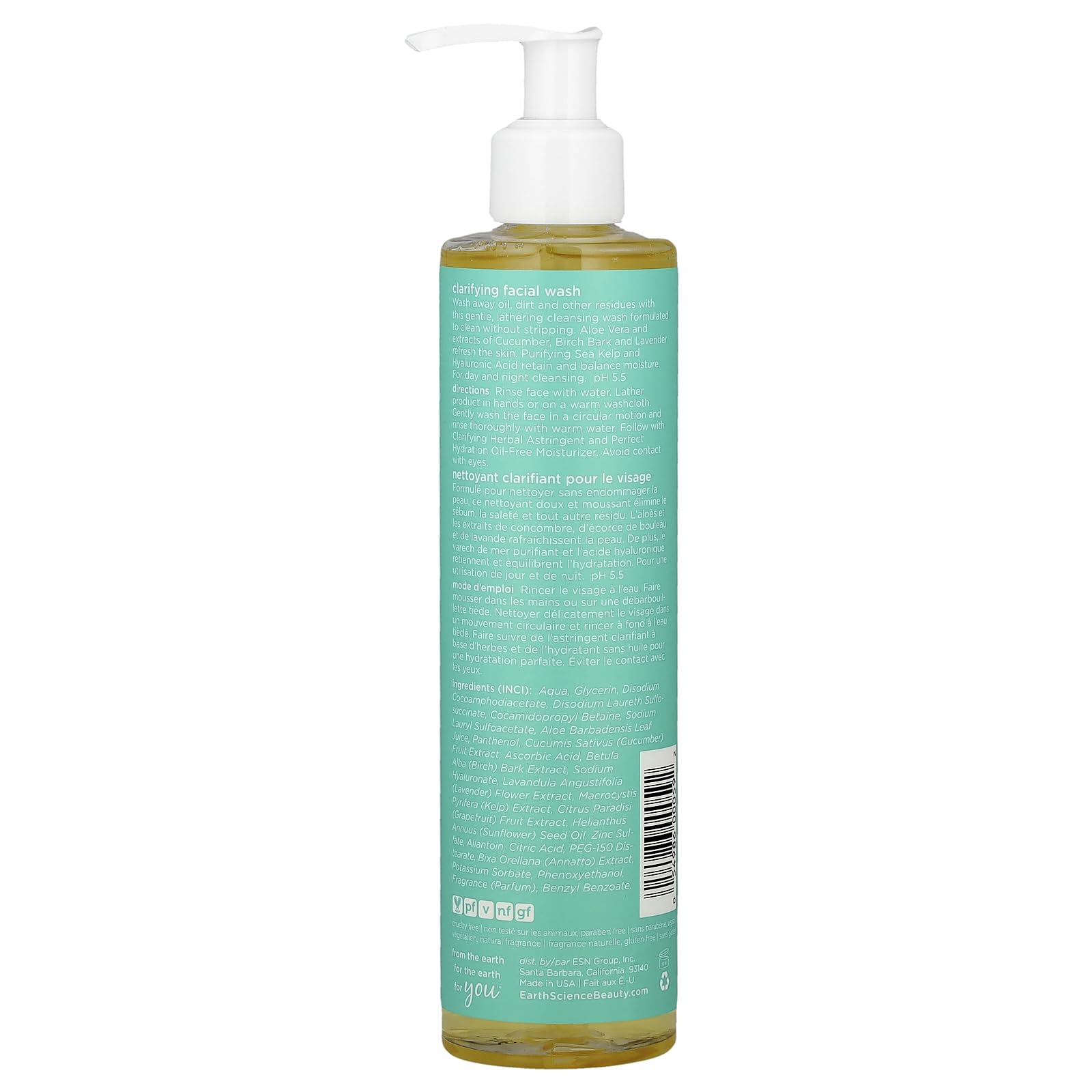 Earth Science Clarifying Facial Wash, 8 oz (2 Pack) – Gentle Daily Cleanser