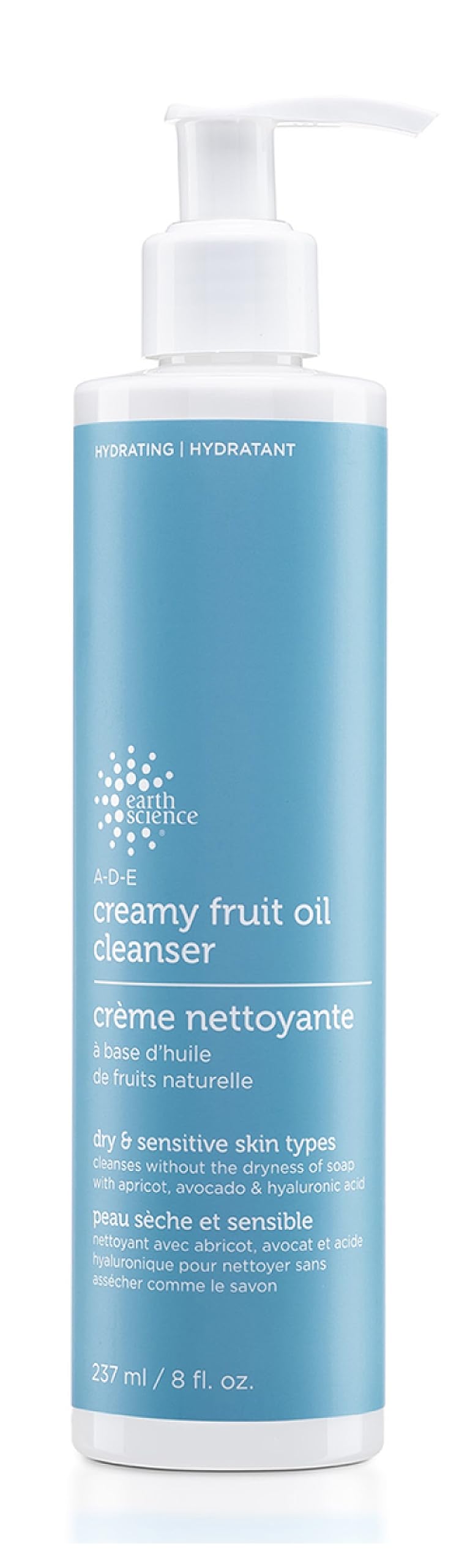 Earth Therapeutics A-D-E Creamy Fruit Oil Cleanser 8 oz – Gentle Cleansing for Dry & Normal Skin