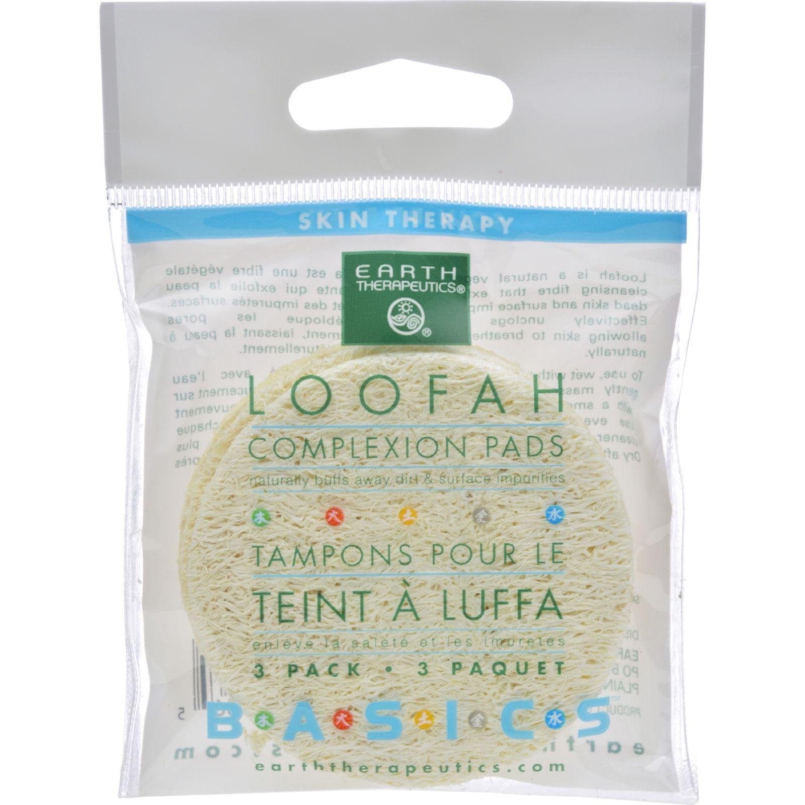 Earth Therapeutics Loofah Complexion Pads - 12 Count for Gentle Exfoliation & Massage