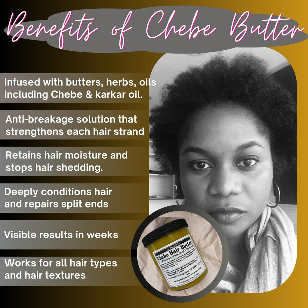 earthKosmetics Chebe Butter – Authentic Chebe Powder & Karkar Oil (6.05 oz)